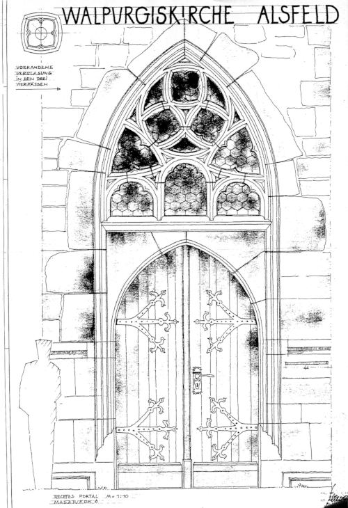 Portal des Südseitenschiffs,
 Mengel