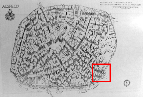 Bild [4]: Rekonstruktion der Altstadtsituation im 17. Jahrhunder