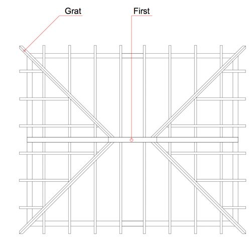 Pfettenkonstruktion, Grundriss Dachstuhl